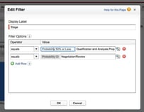 Setting up dashboard filters