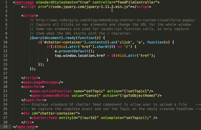 Using a Visualforce element to render the Chatter Feed