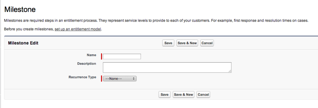 Milestone with Recurrence Type