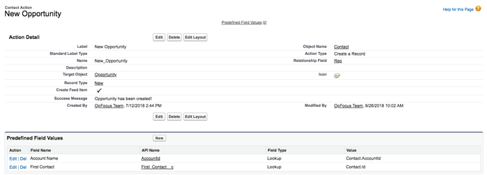 New Opportunity Contact Role