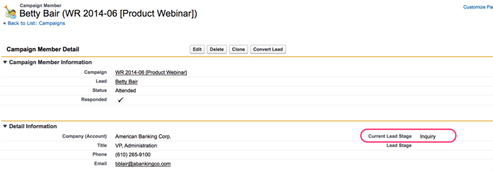 Campaign Member Current Stage