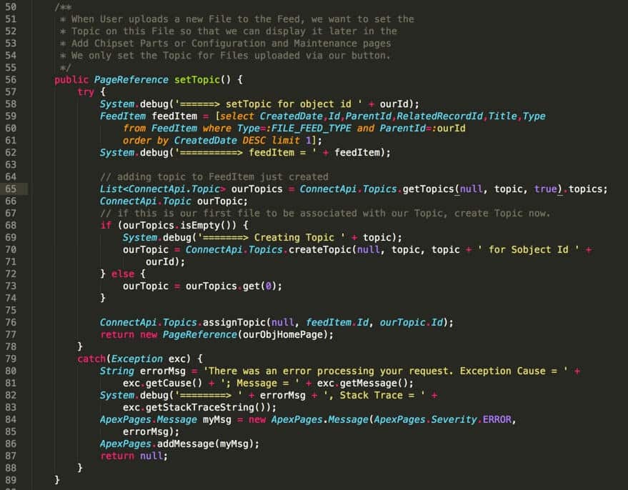 Using setTopic Controller Method in API version 36.0 or higher